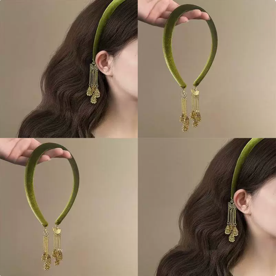 Serre-tête élégant avec pendentifs – style asiatique chic