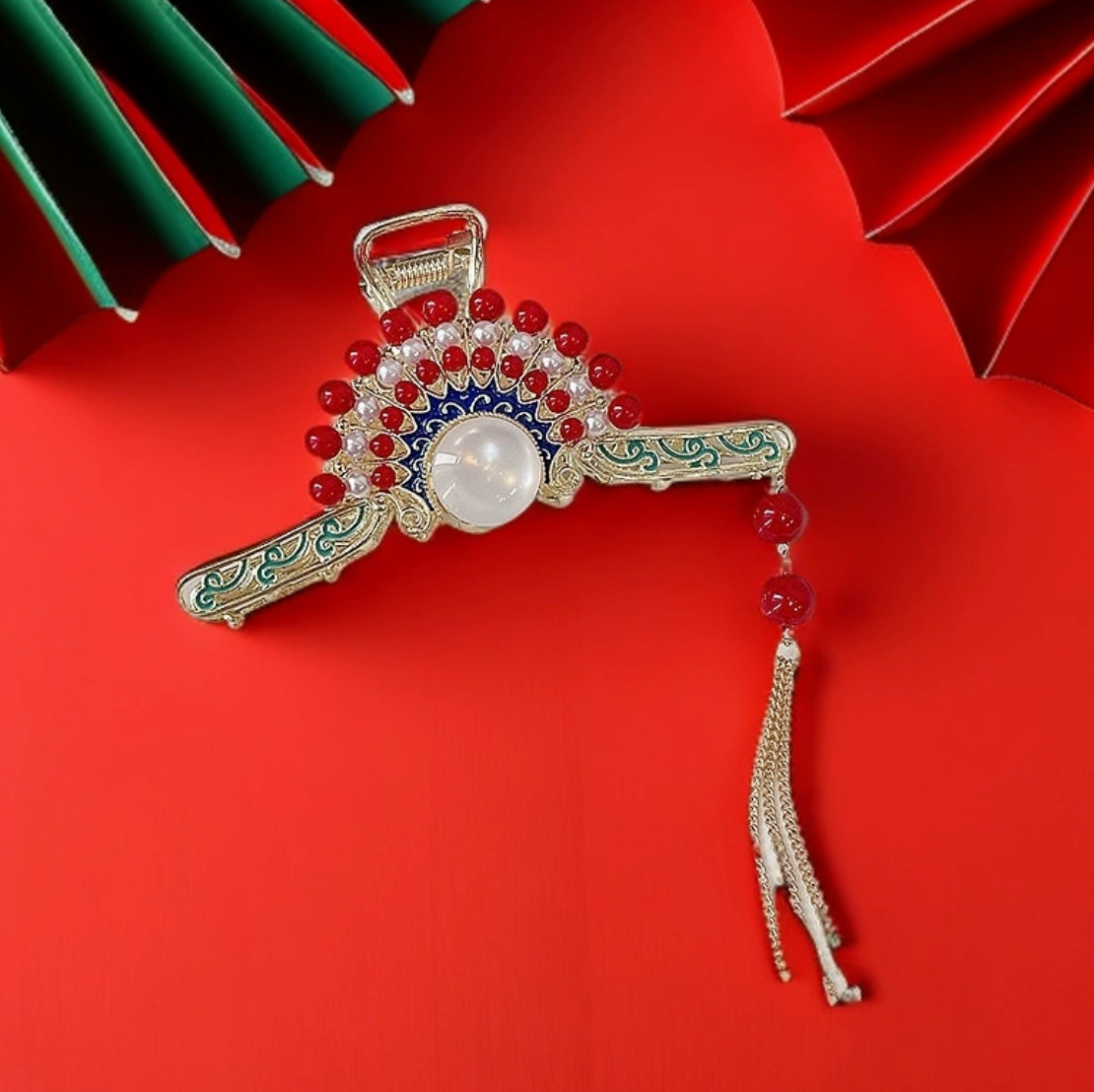 Épingle à cheveux chinoise ornée de perles – bijou de coiffure élégant