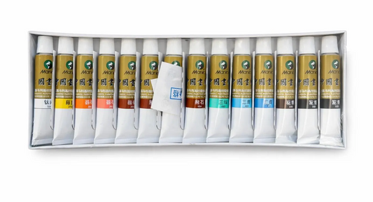 Peinture chinoise Marie’s – Set de pigments traditionnels pour peinture à l’encre (12 couleurs，12ml)